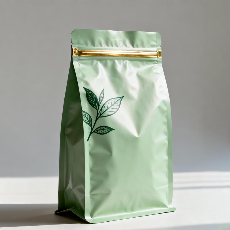 Tea ontziratzeko plastikozko poltsa zutik